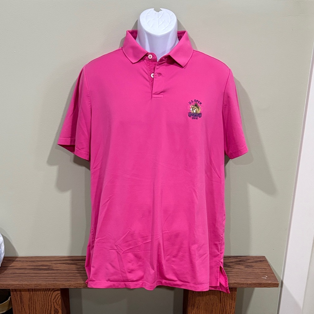RLX Ralph Lauren PGA US Open 2016 Oakmont Country Club Pink Polo Shirt Sz  Large